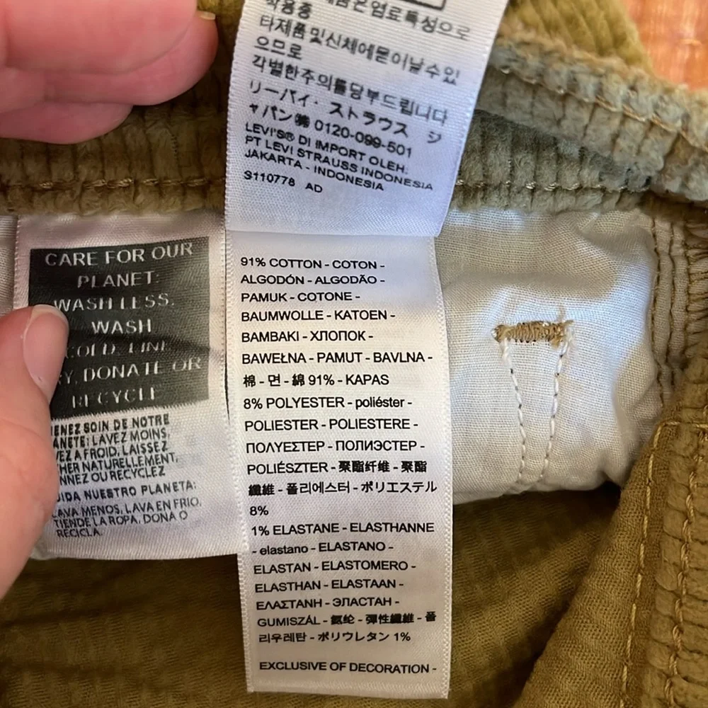 NWOT Levi’s Corduroy Skinny Pants